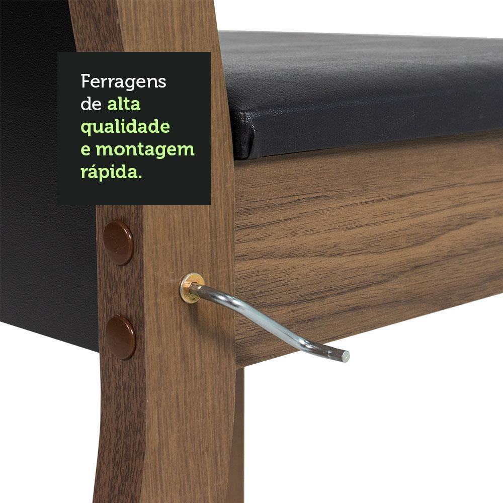 Conjunto Sala de Jantar Madesa Lola Mesa Tampo de Madeira com 2 Cadeiras 5