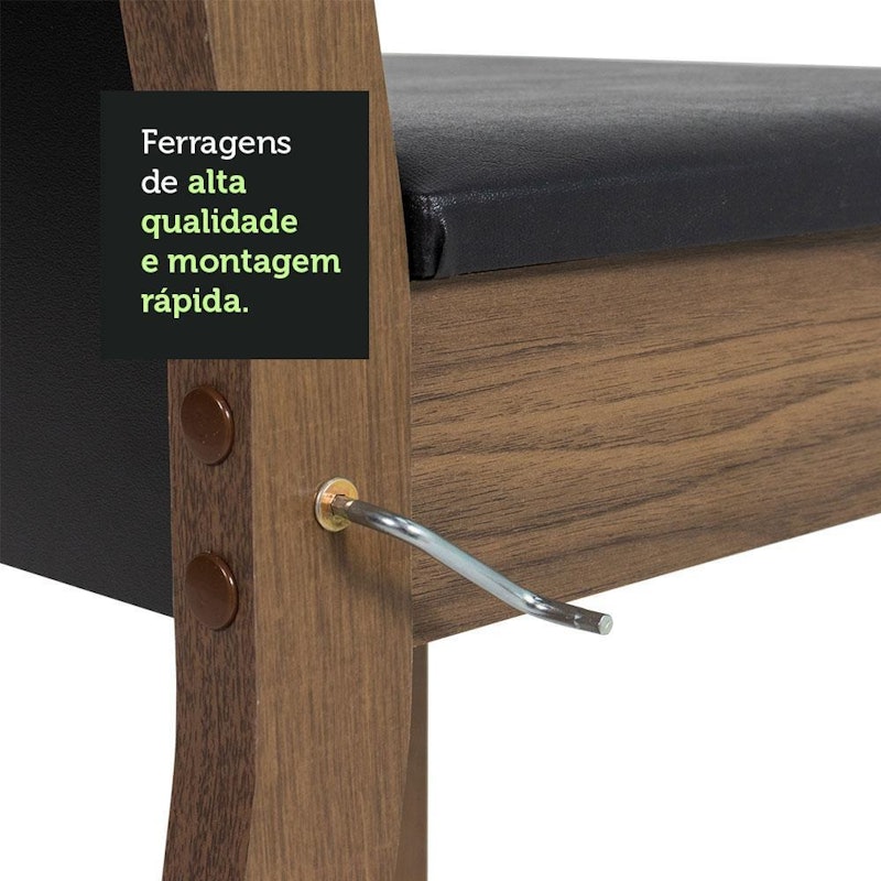 Conjunto Sala de Jantar Madesa Lola Mesa Tampo de Madeira com 2 Cadeiras 5
