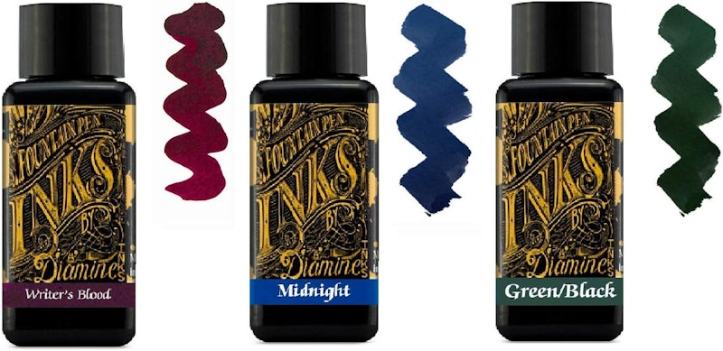 Kit com 3 Frascos Writers Blood & Midnight Blue & Green Black 1
