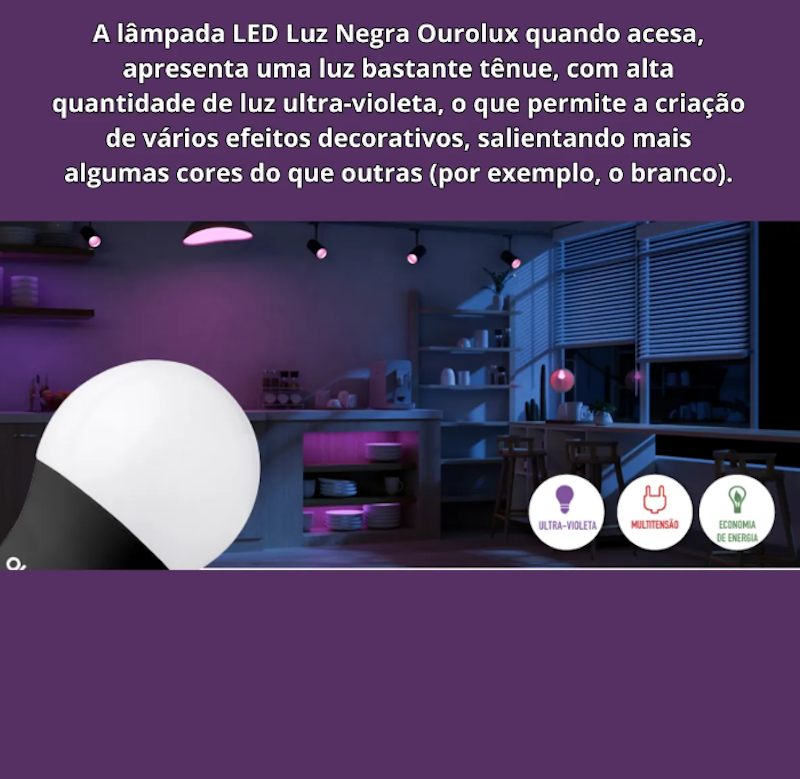 Lâmpada Luz Negra LED 7W Bivolt 3