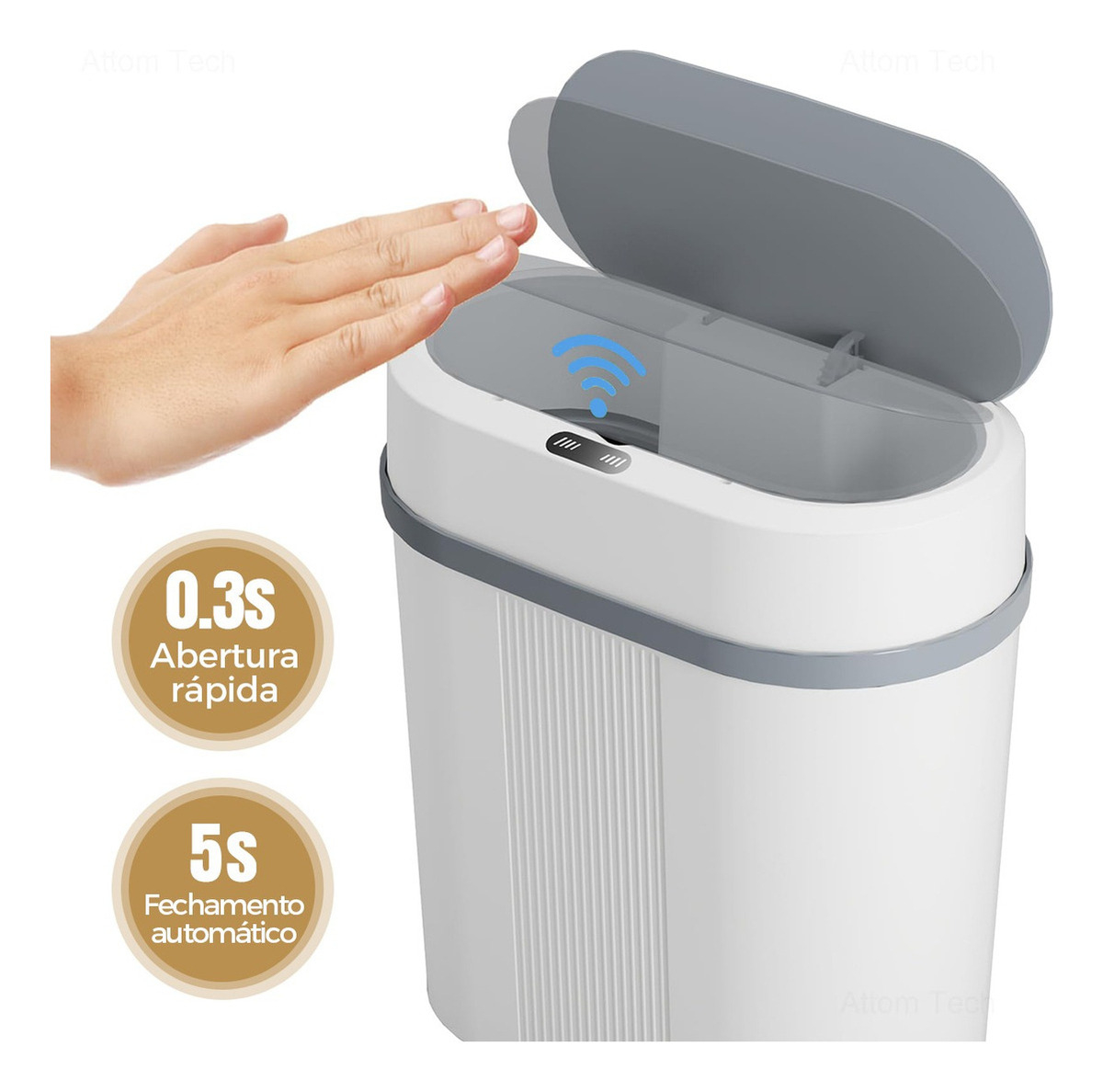 Lixeira 12 L Grande Automática com Sensor 3
