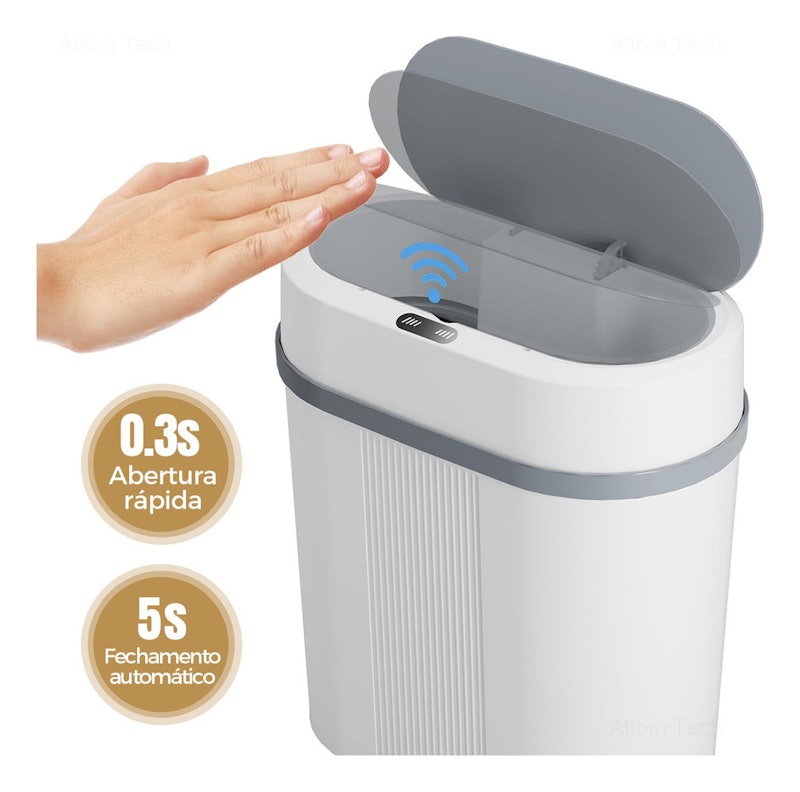 Lixeira 12 L Grande Automática com Sensor 3