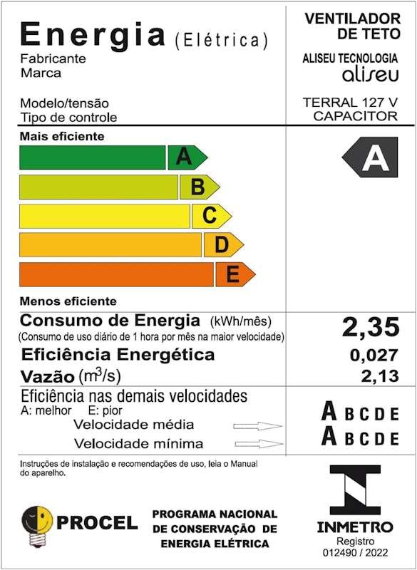 Ventilador de Teto Terral Plus com Controle Remoto e Controle de Parede 4
