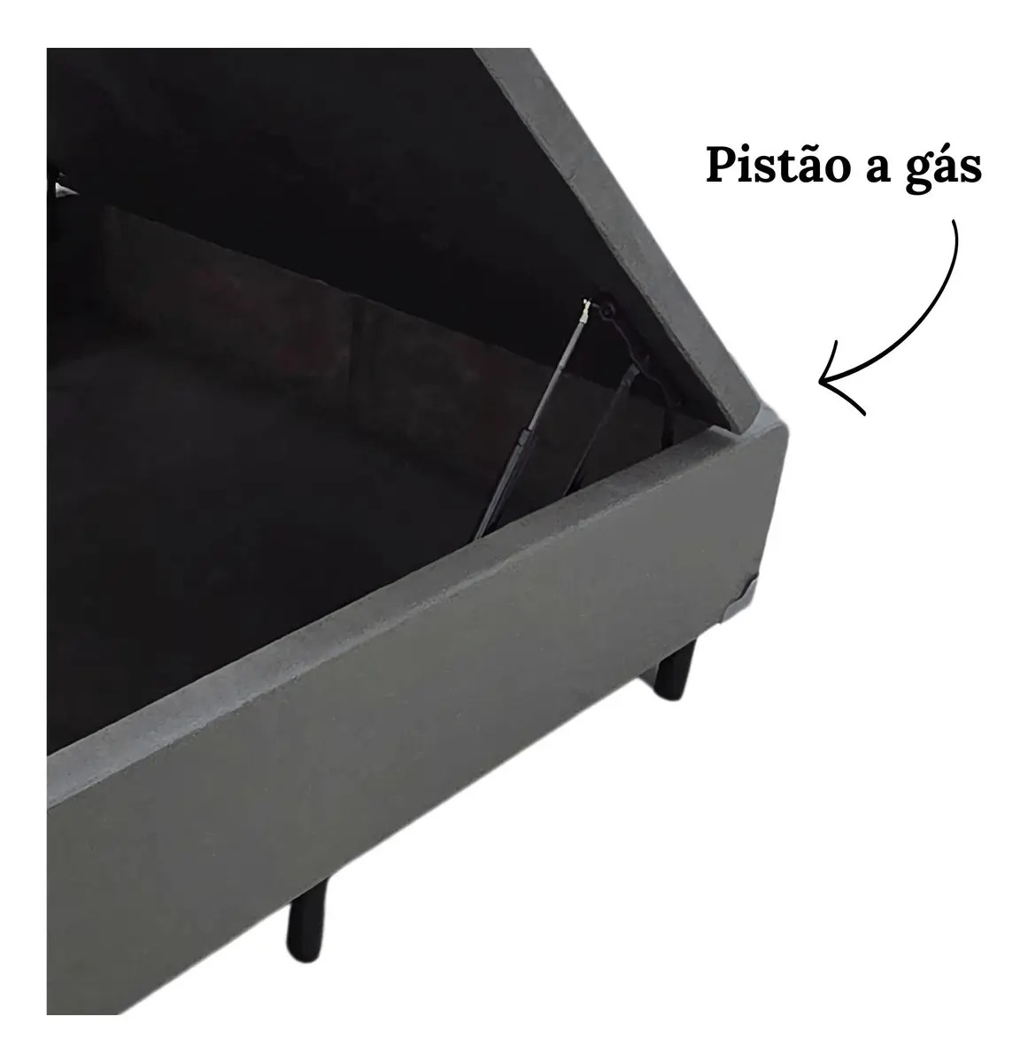 Cama Box Baú Casal Suede Cinza 5