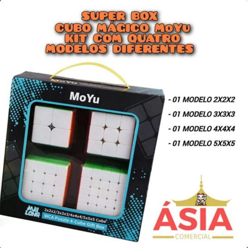 Box Cubo Mágico MoYu 2 x 2 x 2 + 3 x 3 x 3 + 4 x 4 x 4 + 5 x 5 x 5 sem Adesivo 4