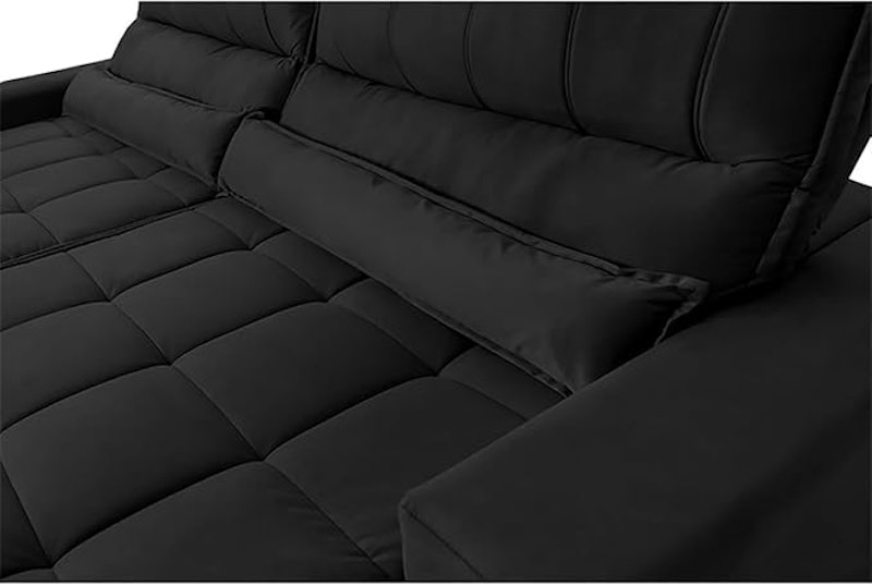 Sofá Retrátil Reclinável Supremo Suede Velut Molas no Assento 4