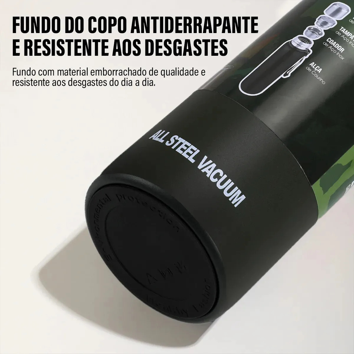Garrafa Térmica Aço Inox Portátil Caneca de Viagem com Corda e Bolsa 5