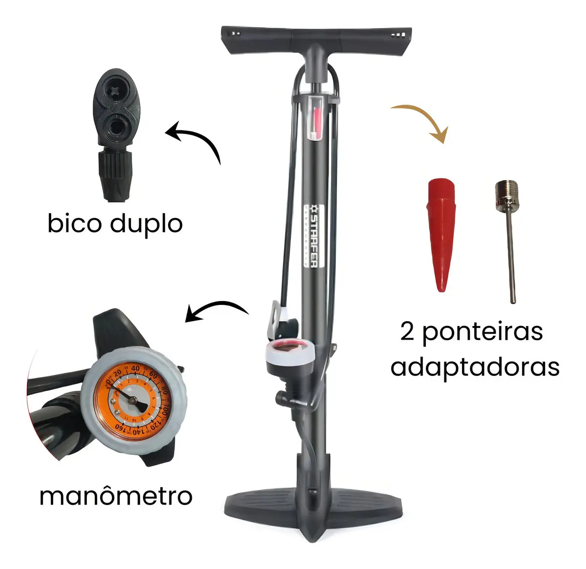 Bomba para Bicicleta Profissional Manual Starfer 5