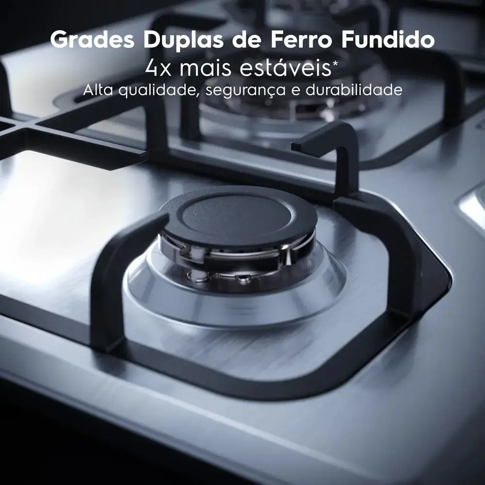 Cooktop 5 Bocas a Gás Inox Experience 3