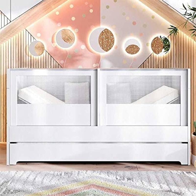 Berço Cama Sol e Mar Gêmeos Divicar Branco Acetinado 1