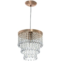 Lustre Pendente de Cristal Acrílico Manucrillic Cobre