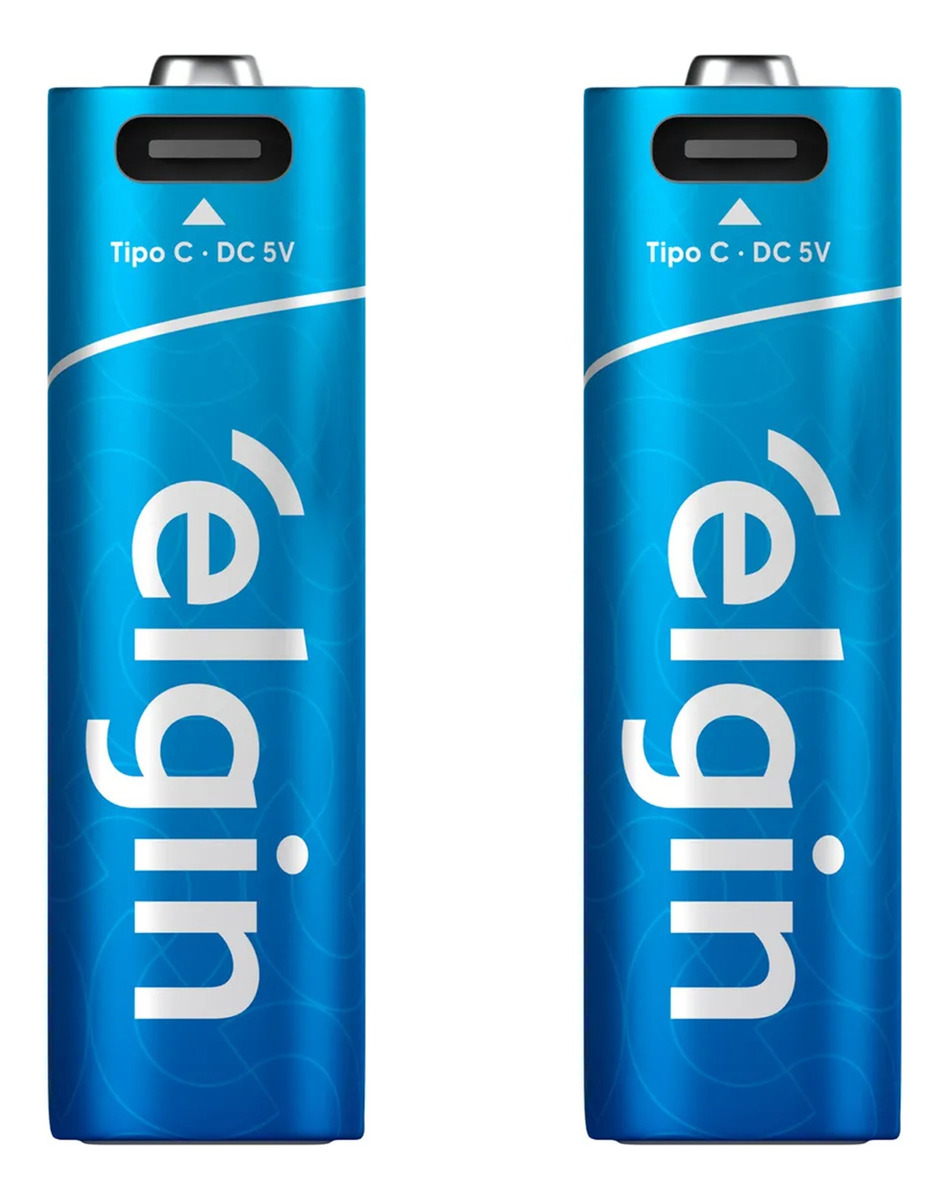 Pilha Recarregável AA USB-C com 2 Unidades + Cabo 3