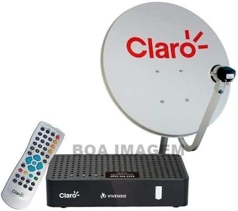 Kit Antena Parabólica 60 cm e Receptor Digital Claro TV 1