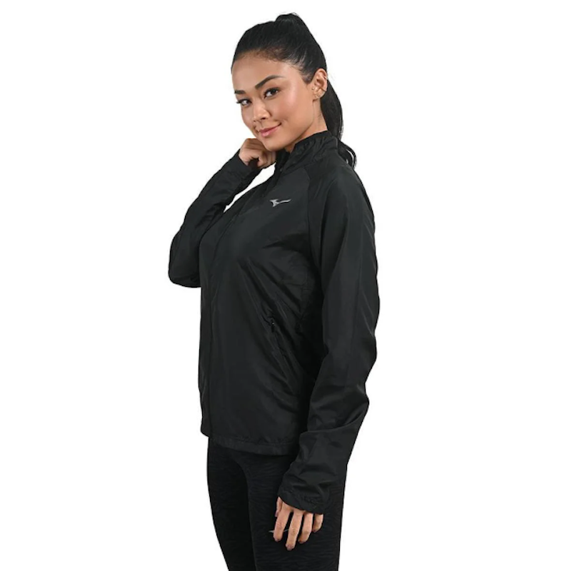 Jaqueta Corta-Vento Feminina Mizuno Preta Light Fast 2
