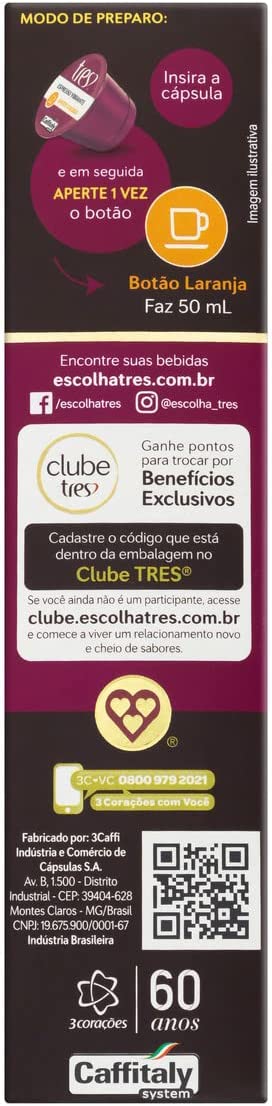 Cápsula de Café Espresso Vibrante TRES 3 Corações 4