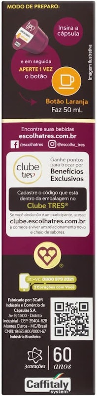 Cápsula de Café Espresso Vibrante TRES 3 Corações 4