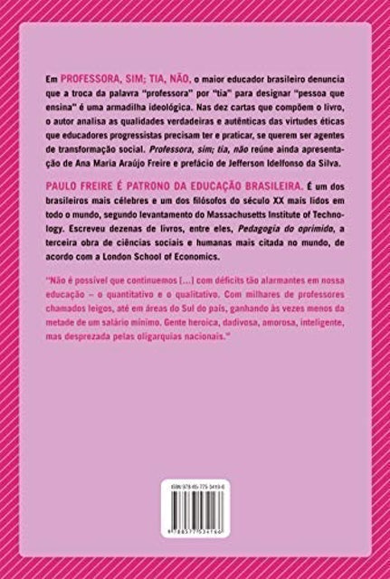 Professora, Sim; Tia, Não 2
