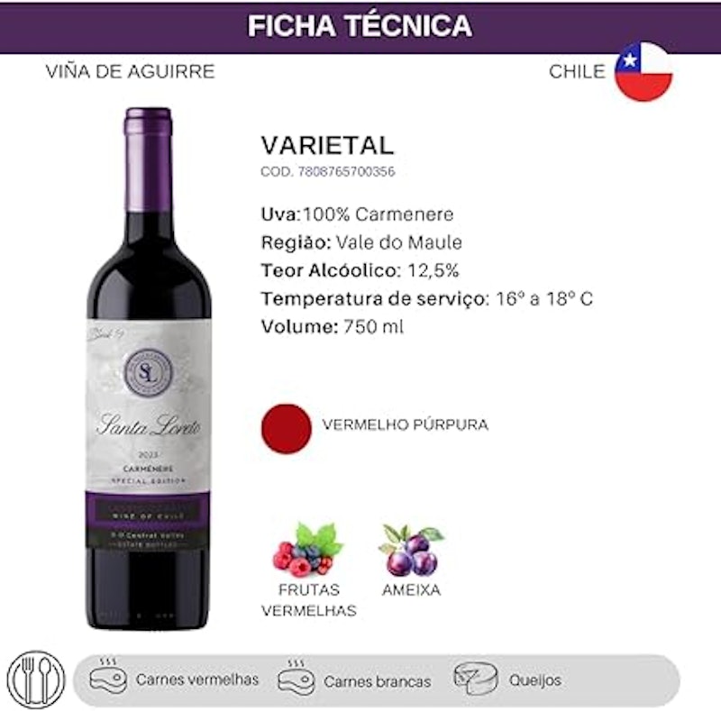 Vinho Fino Tinto Chileno Carménère Special Edition 3