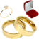 BELLA BIJOUX Aliança Par Italiana Ouro 24 K 6 mm com Anel Solitário 1