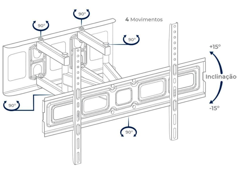 Suporte para TV Multiarticulado 4 Movimentos para 37 a 80" 2