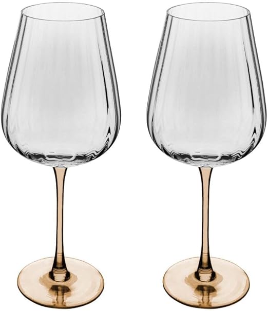 Conjunto 2 Taças de Vinho de Vidro com Haste Âmbar Classic 2