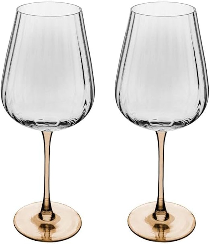 Conjunto 2 Taças de Vinho de Vidro com Haste Âmbar Classic 2