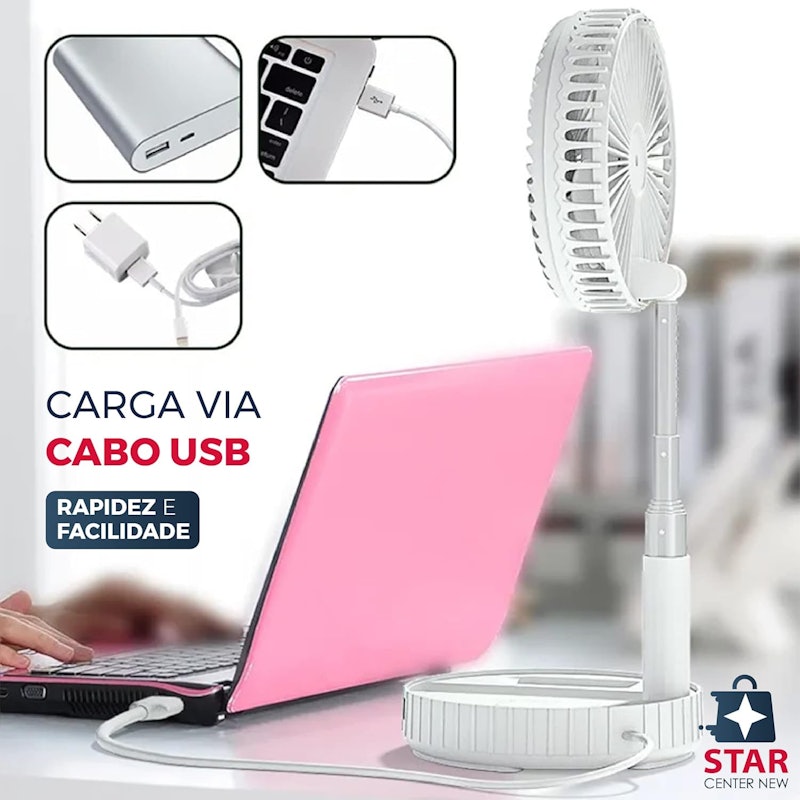 Ventilador Portátil Silencioso Dobrável 4