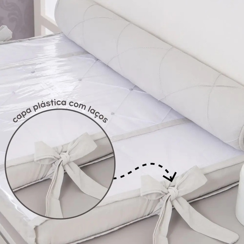 Kit Trocador de Cômoda Reto para Bebê com Rolinho de Apoio 4