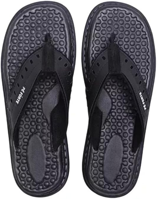 Chinelo Masculino Anatômico Ortopédico Antistress em Couro 1