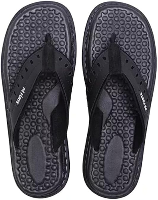 Chinelo Masculino Anatômico Ortopédico Antistress em Couro 1