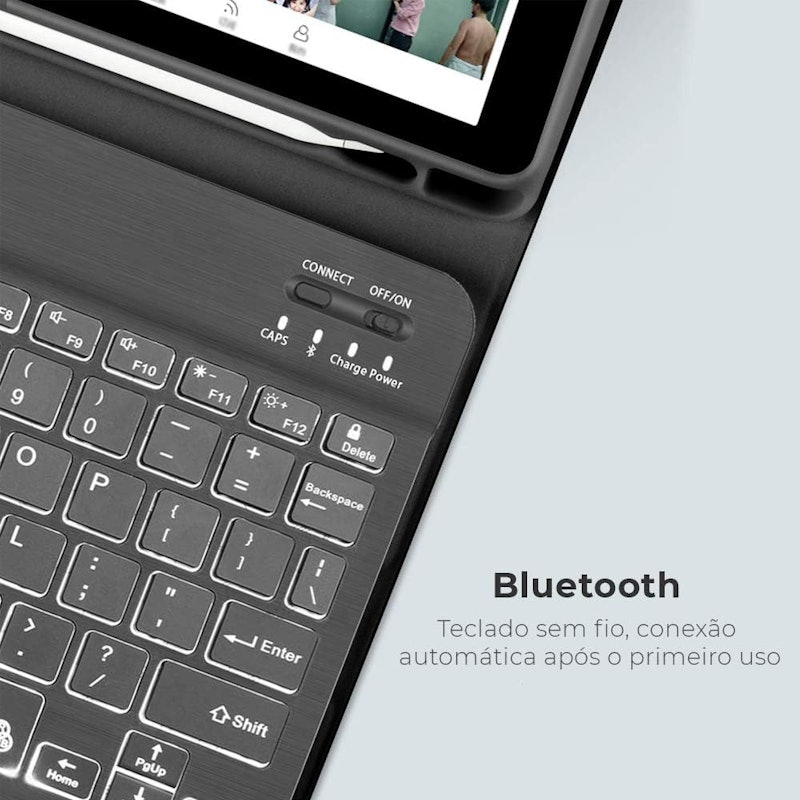 Capa iPad WB com Teclado e Compart. para Pencil 4