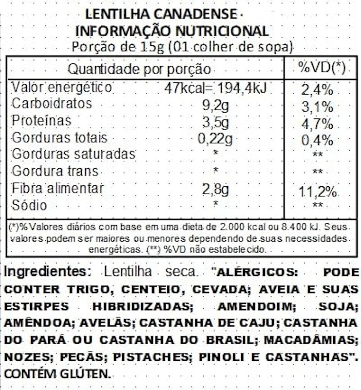 Lentilha Canadense Viva Salute 2