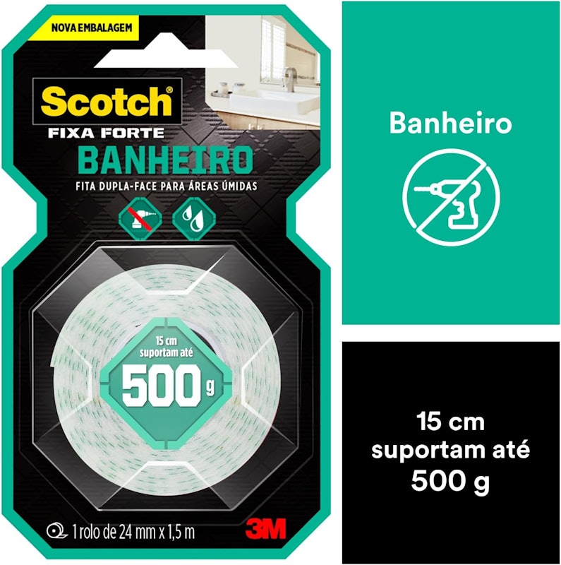 Fita Dupla Face 3M™ Scotch® Fixa Forte, Banheiros 2