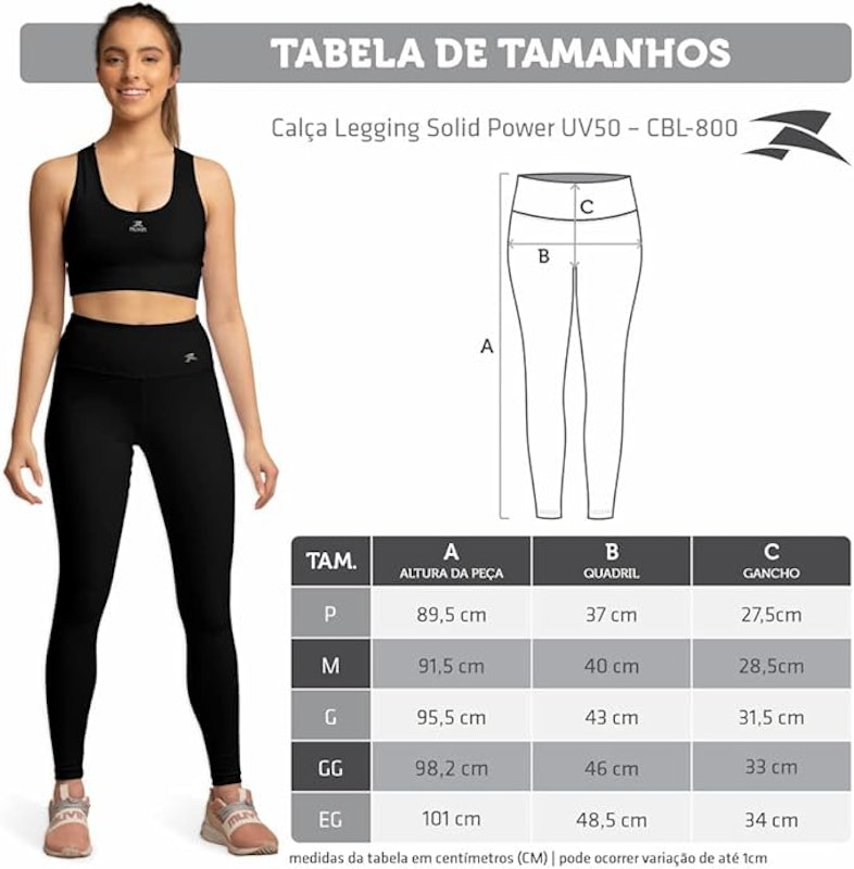Calça Legging Solid Power UV50 5