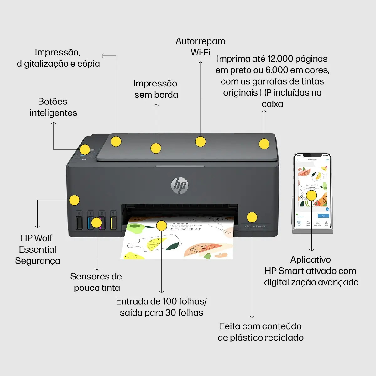 Impressora Multifuncional HP Smart Tank 581 2
