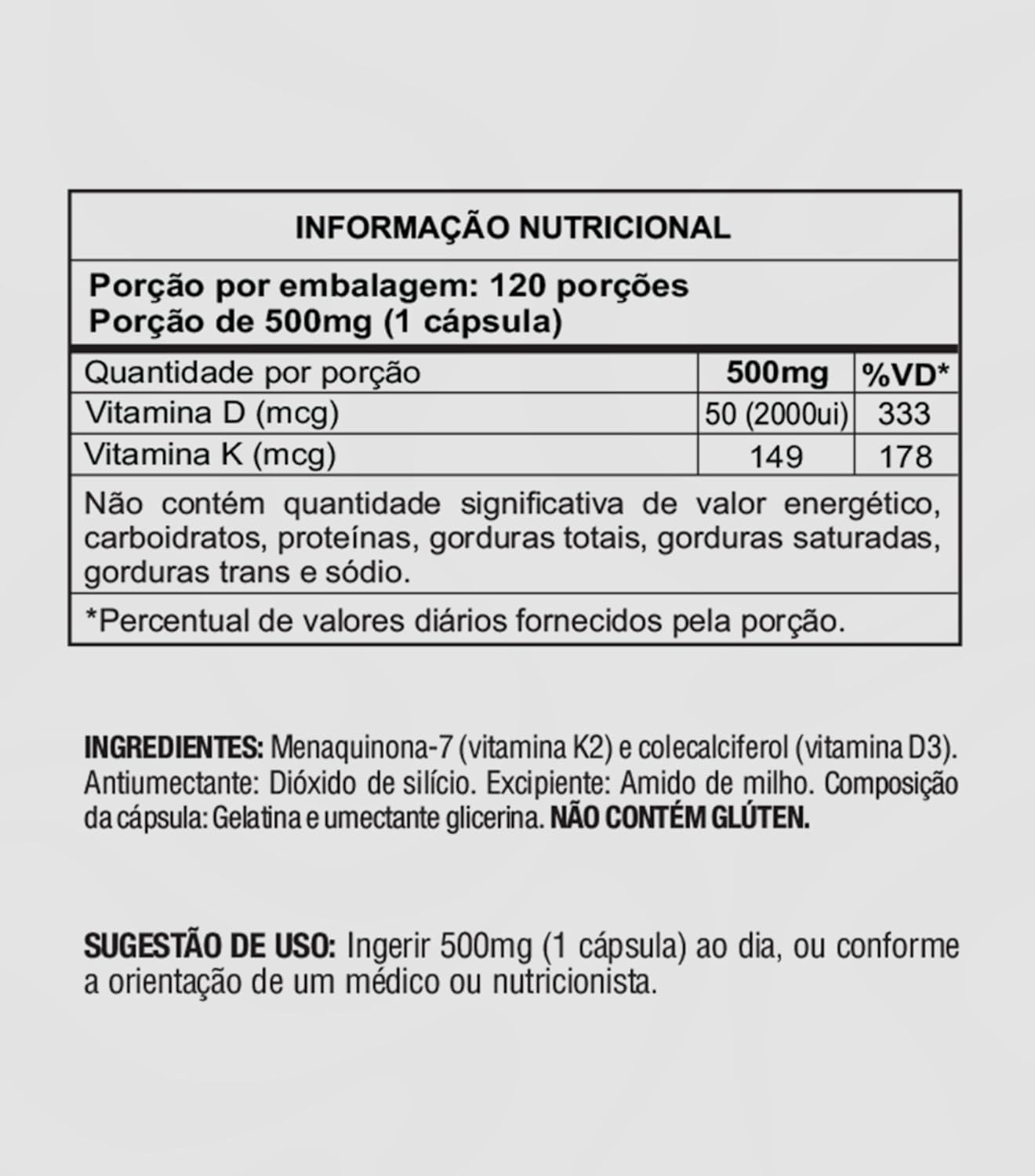 Vitamina D3 2000 UI + Vitamina K2 3