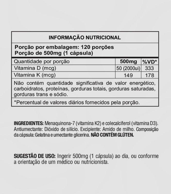 Vitamina D3 2000 UI + Vitamina K2 3
