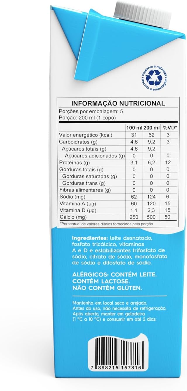 Leite Desnatado +Cálcio Piracanjuba 2