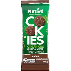 Cookies Orgânicos Native De Quinoa, Aveia, Trigo e Linhaça Sabor Cacau 40 g
