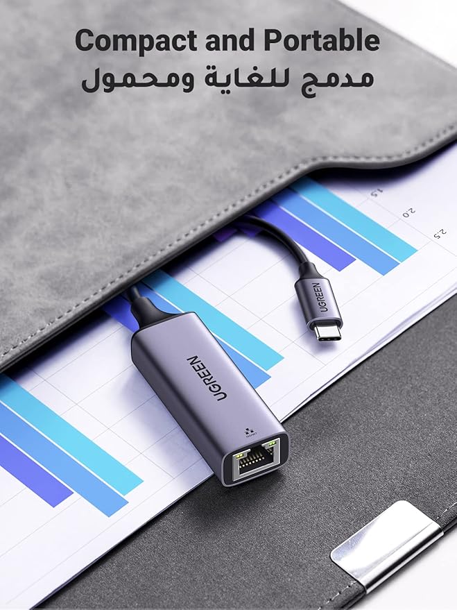 Adaptador USB Tipo-C Macho para RJ45 Ethernet 1000 Mbs 5