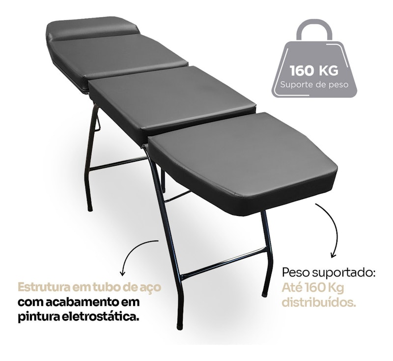 Maca 3 Posições Reclinável Estética Massagem Tattoo Depilação 3