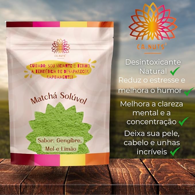 Matcha em Pó Solúvel (Gengibre, Mel e Limão) Premium Ca.Nuts 3