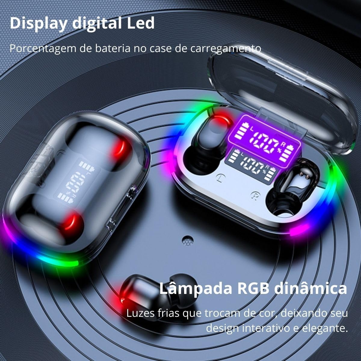 Fone de Ouvido Sem Fio Bluetooth 5.1 5