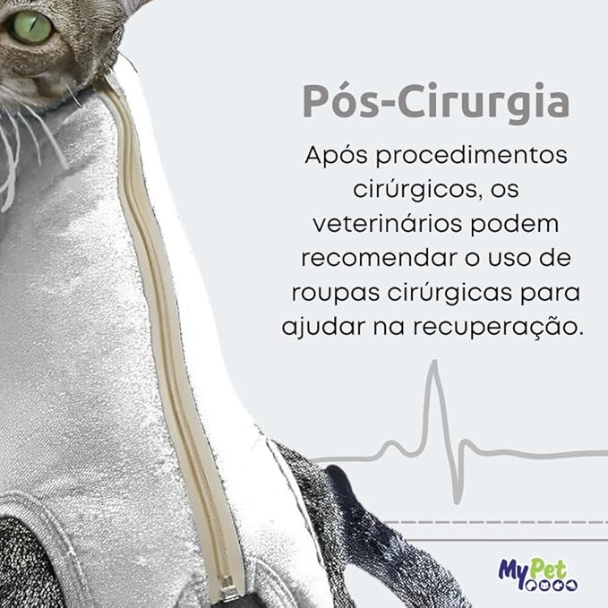 Roupa Cirúrgica Grande Gatos Pós-Cirurgia e Pós-Operatório 3