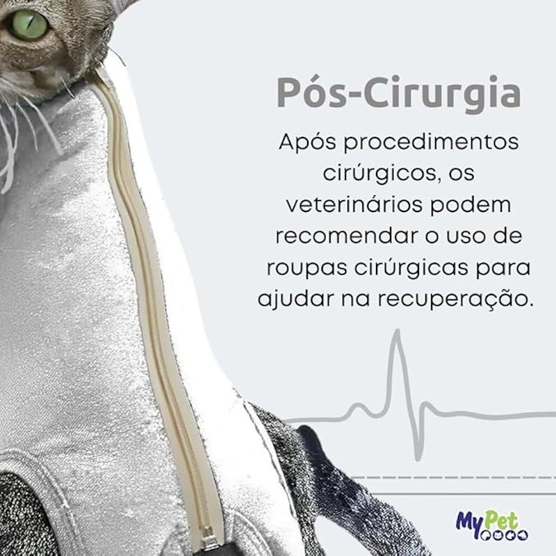 Roupa Cirúrgica Grande Gatos Pós-Cirurgia e Pós-Operatório 3