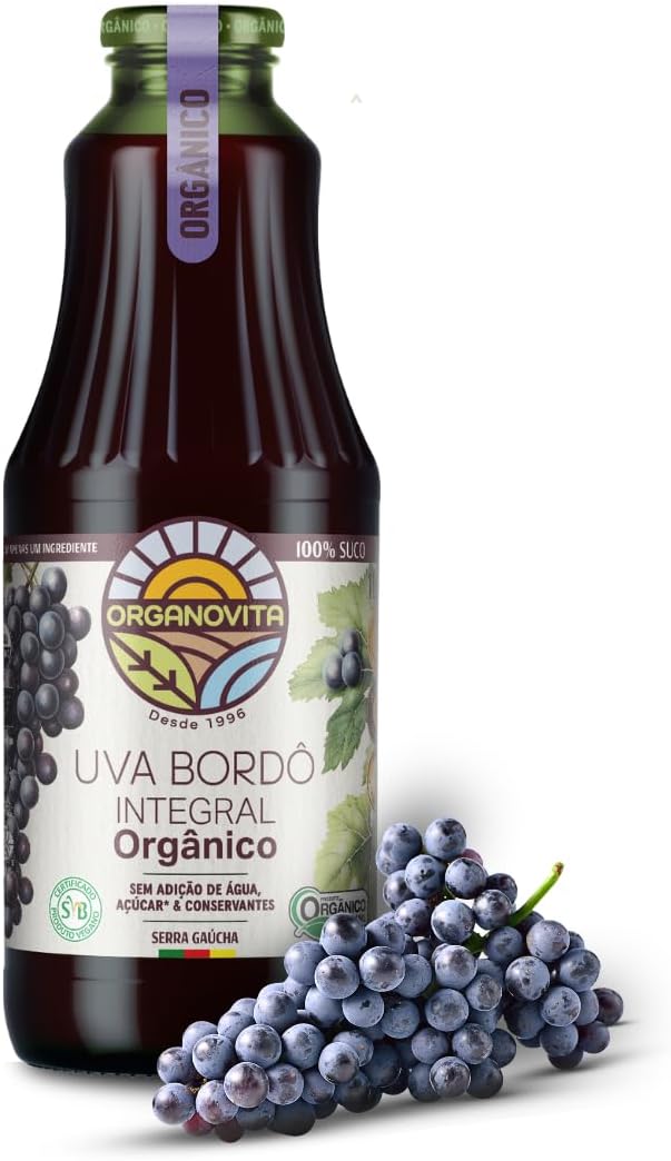 Suco de Uva Integral 100% Bordô Orgânico Organovita 1 L 1