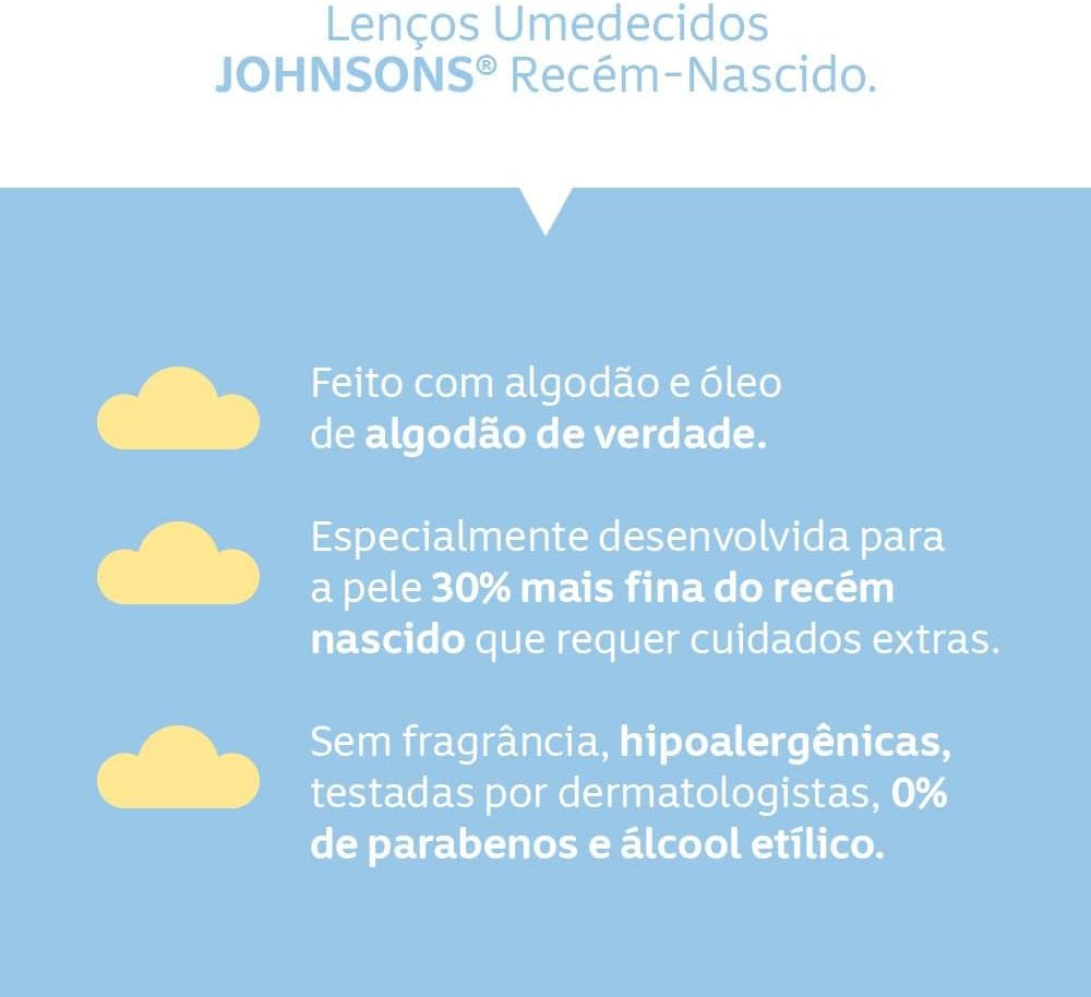 Lenços Umedecidos Johnson's Baby Recém-Nascido 4