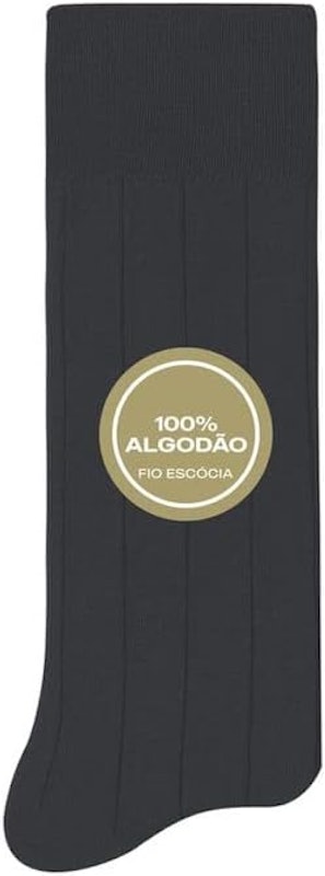 Meia Masculina - 100% Algodão (Grafite) 1