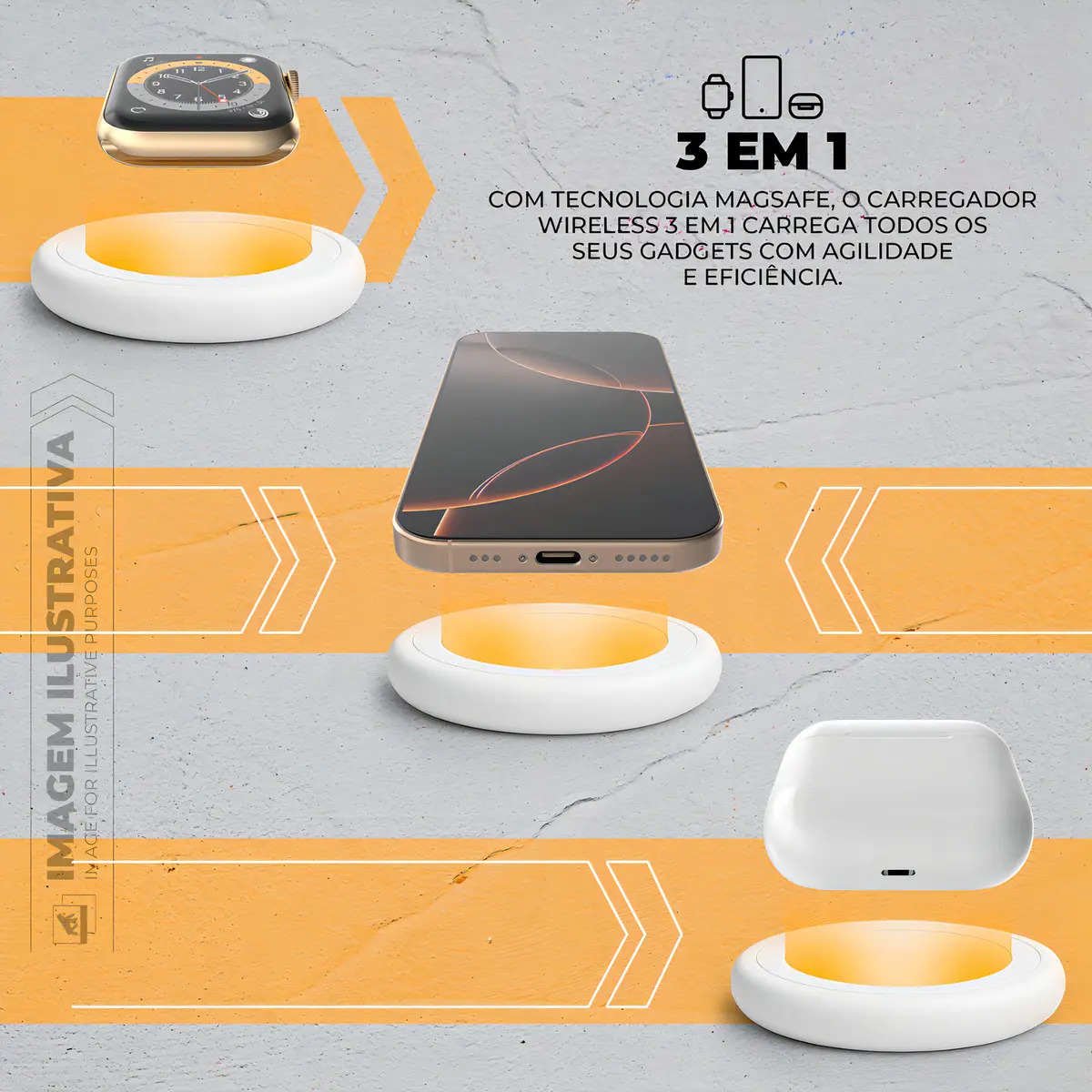 Carregador Wireless 3 em 1 Discovery Gshield 5