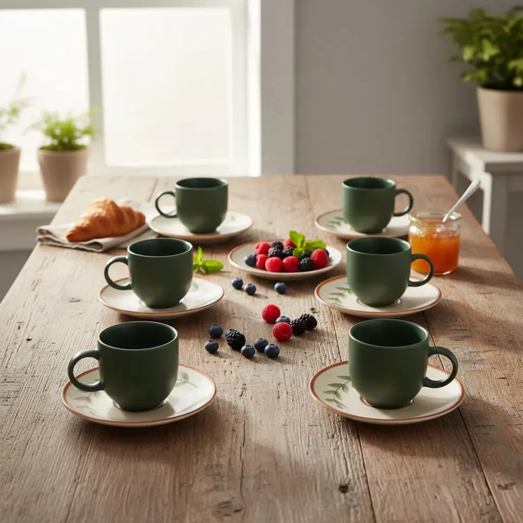 Conjunto com 6 Xícaras de Café com Pires Coup Stoneware Magari 4
